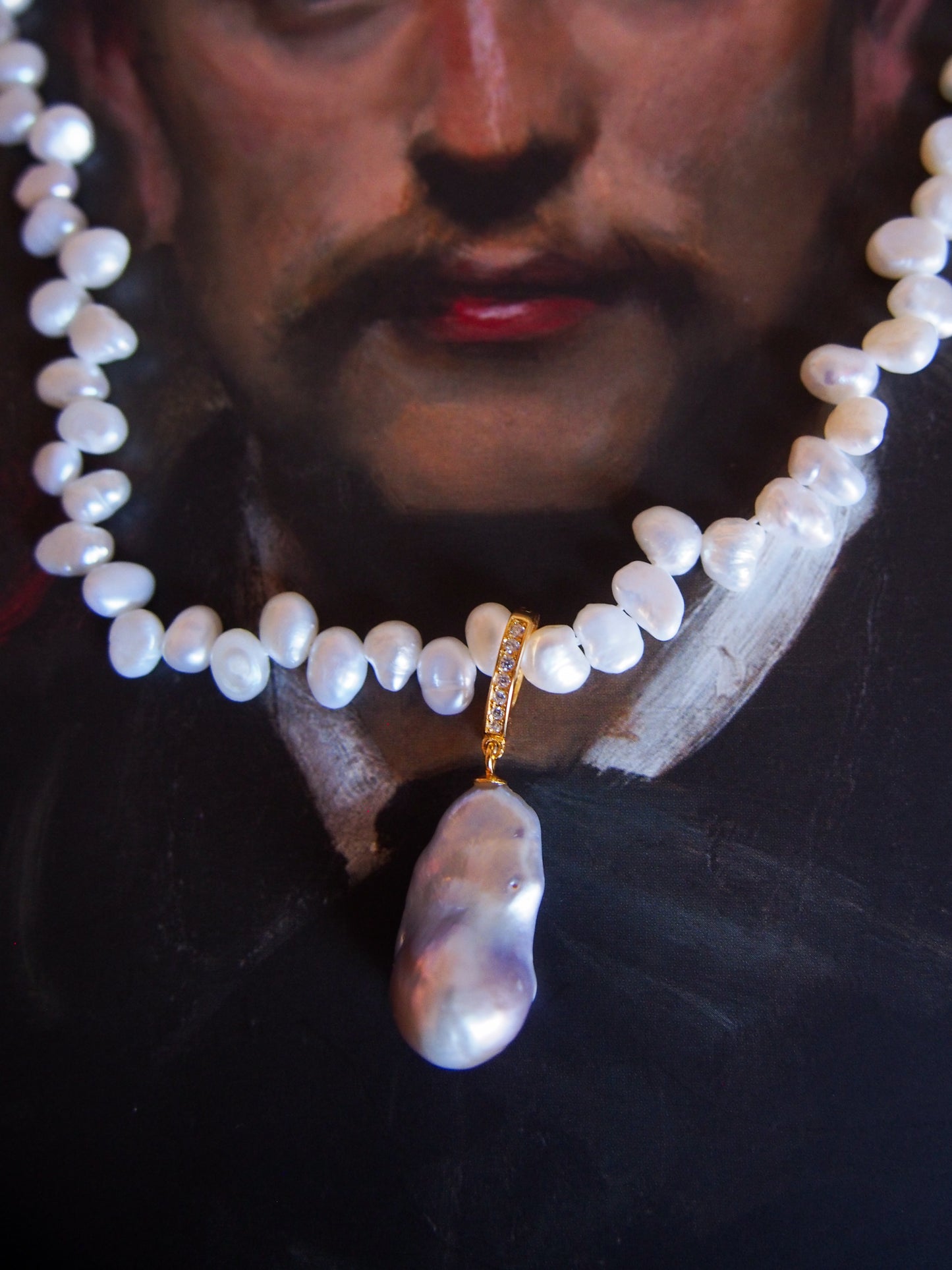 Marina Baroque Pendant Pearl Necklace