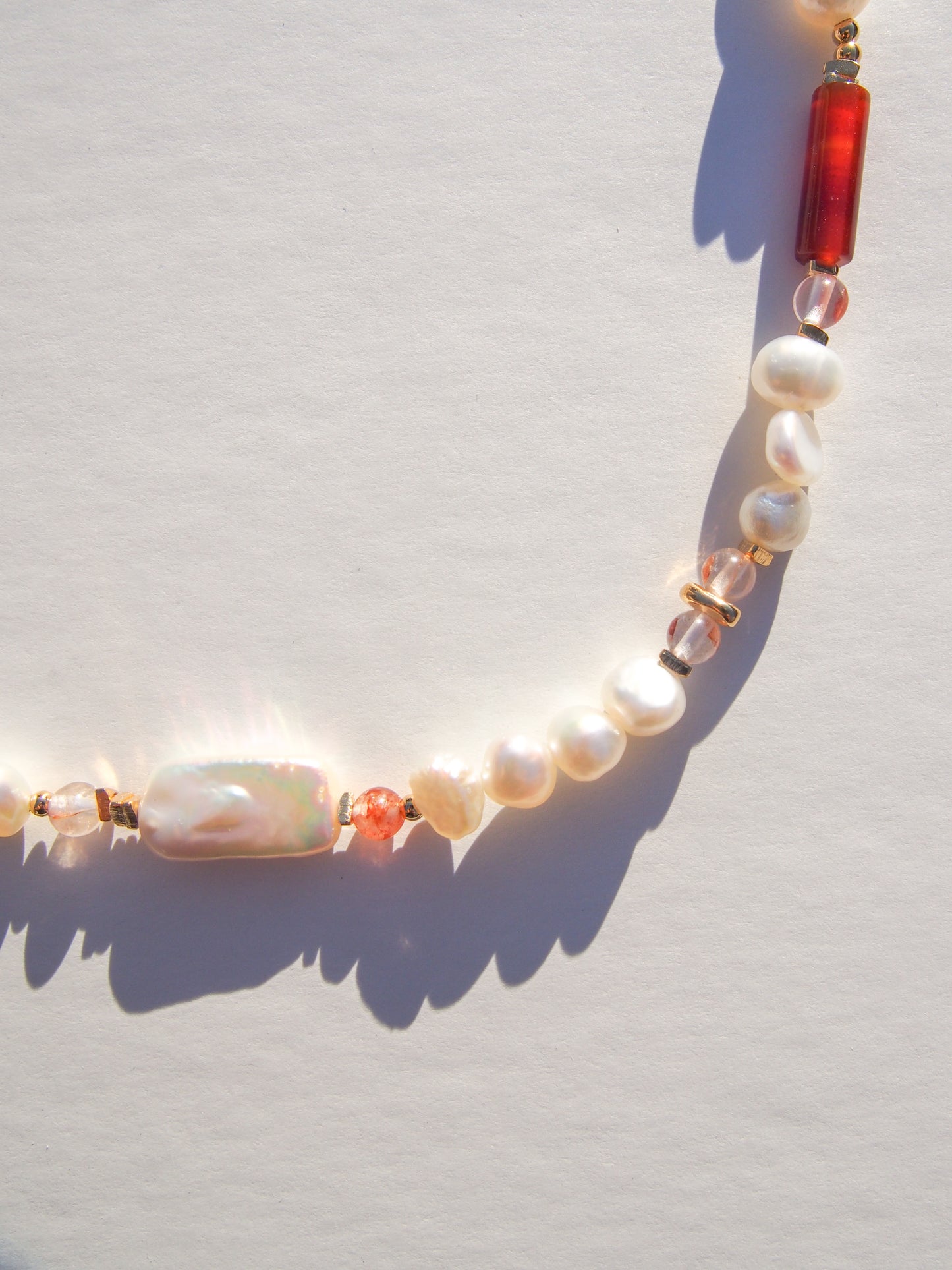 Golden Hour Pearl & Firestone Necklace