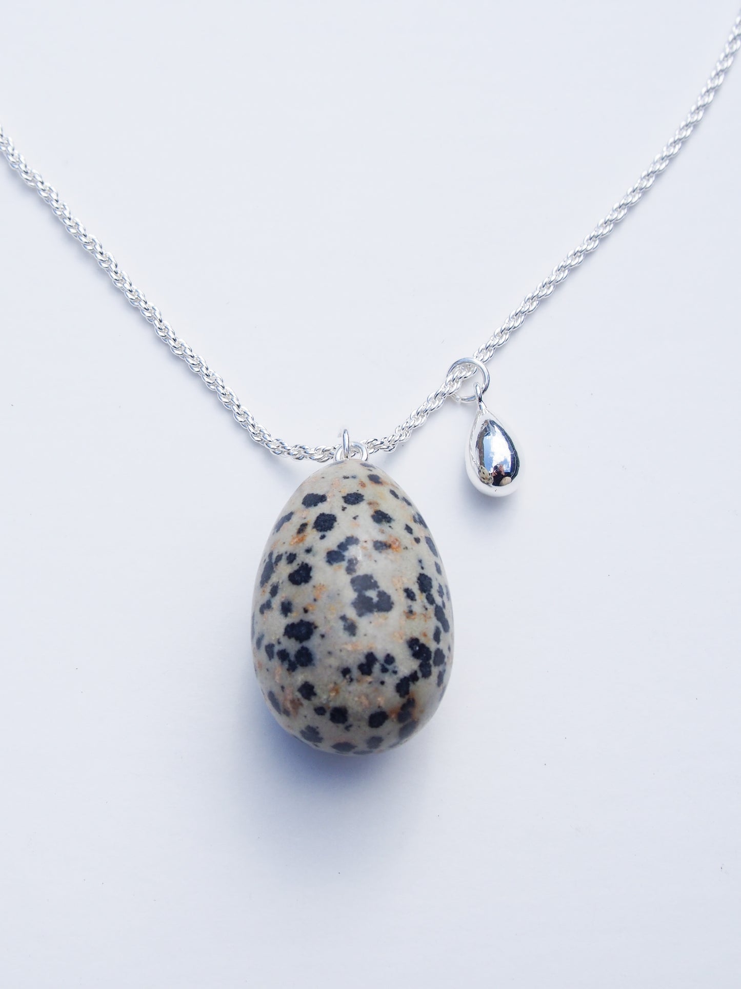 Egg Cobblestone Silver Necklace