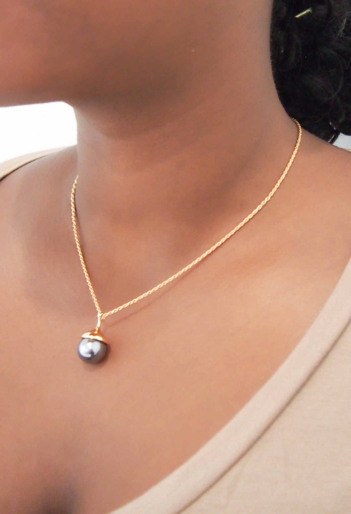 Diego Pine Cone Pearl Pendant
