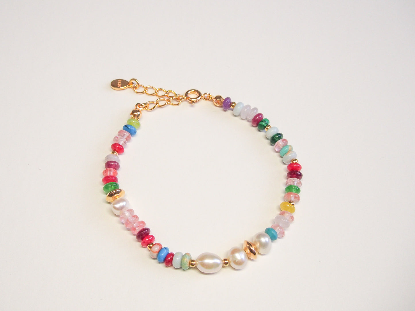 Rainbow Gem Pearl Bracelet