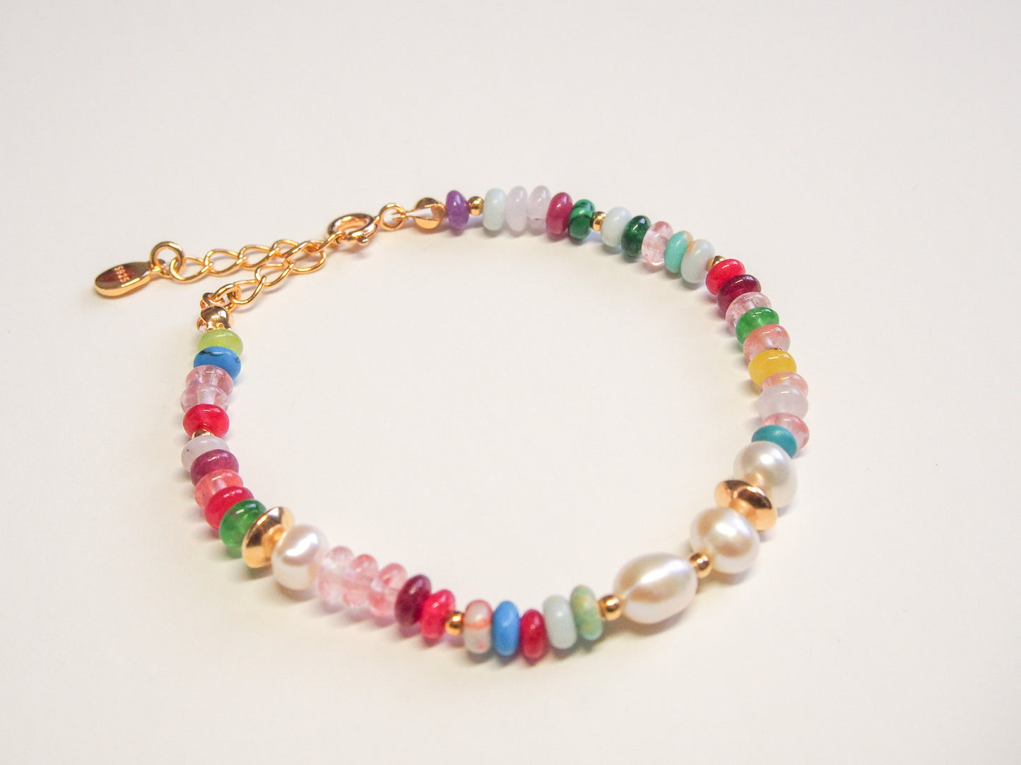 Rainbow Gem Pearl Bracelet